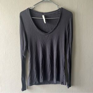 Athleta Purple Grey Ribbed Long Sleeve Top Size Medium P